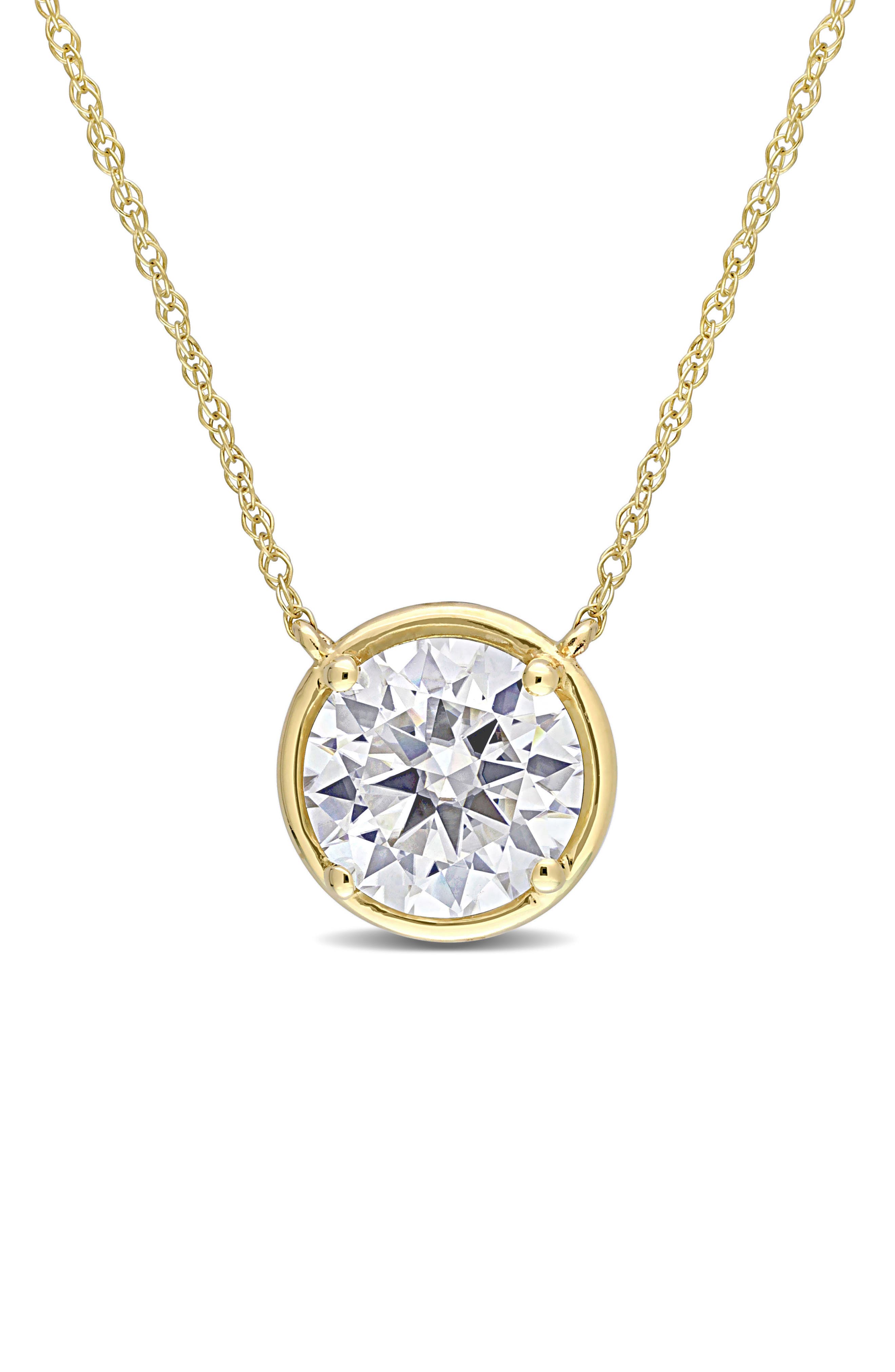 DELMAR Lab Created Moissanite Pendant Necklace