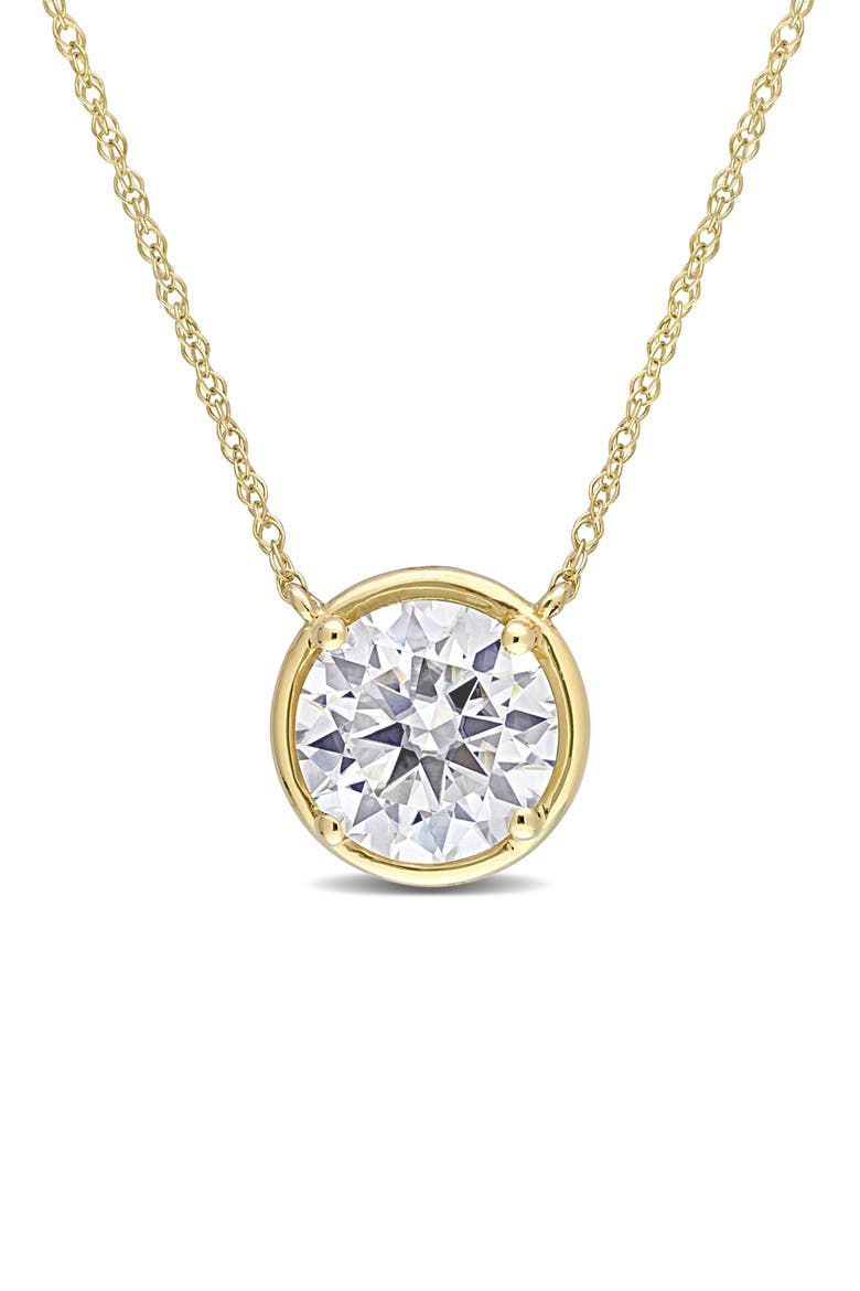 Lab Created Moissanite Pendant Necklace, Main, color, WHITE