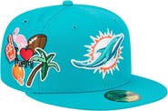 New Era Men's New Era Aqua Miami Dolphins Group Chat 59FIFTY Fitted Hat