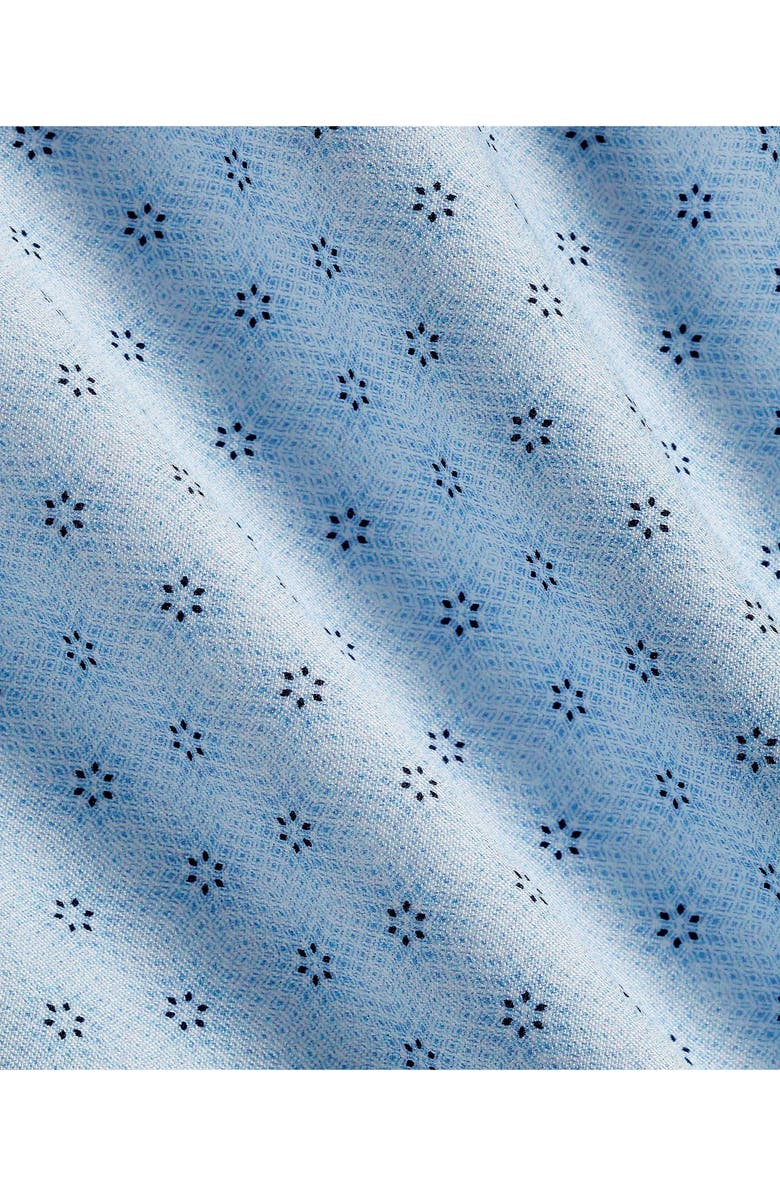 David Donahue Geometric Medallion Print Cotton Button-Up Shirt, Alternate, color, Sky/ Navy