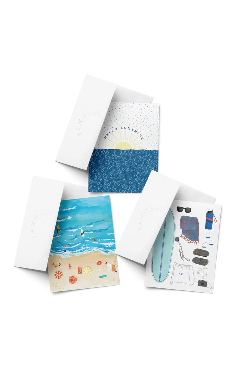 Ramus & Co Everyday Greeting Card Pack (3ct) "Sun, Beach People, Surf", Main, color, Multi-Pack