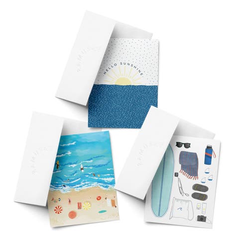 Everyday Greeting Card Pack (3ct) "Sun, Beach People, Surf"