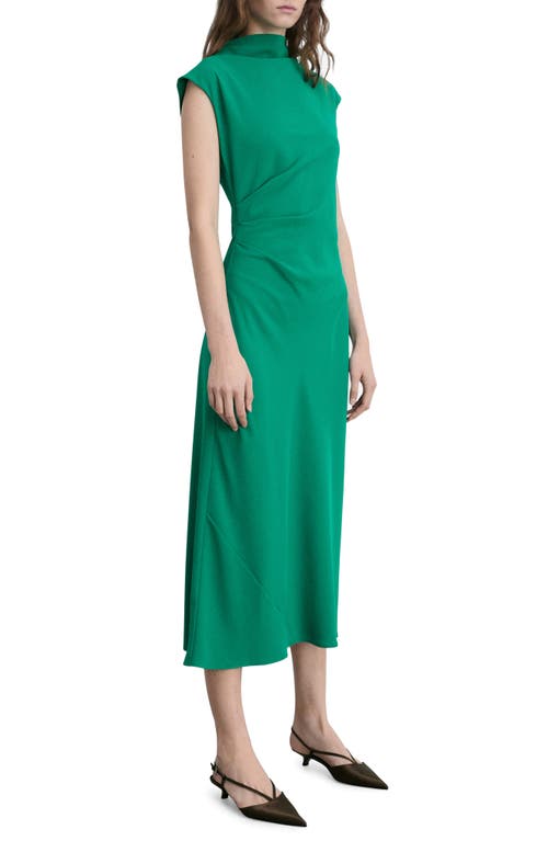 Mango A-line Dress With Draped Waist Green In Green