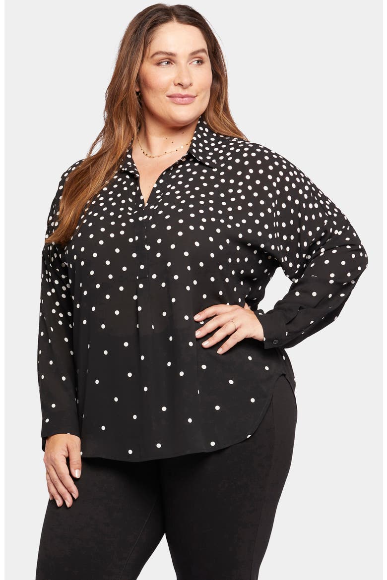 Becky Recycled Polyester Georgette Popover Blouse, Alternate, color, PERCY DOT