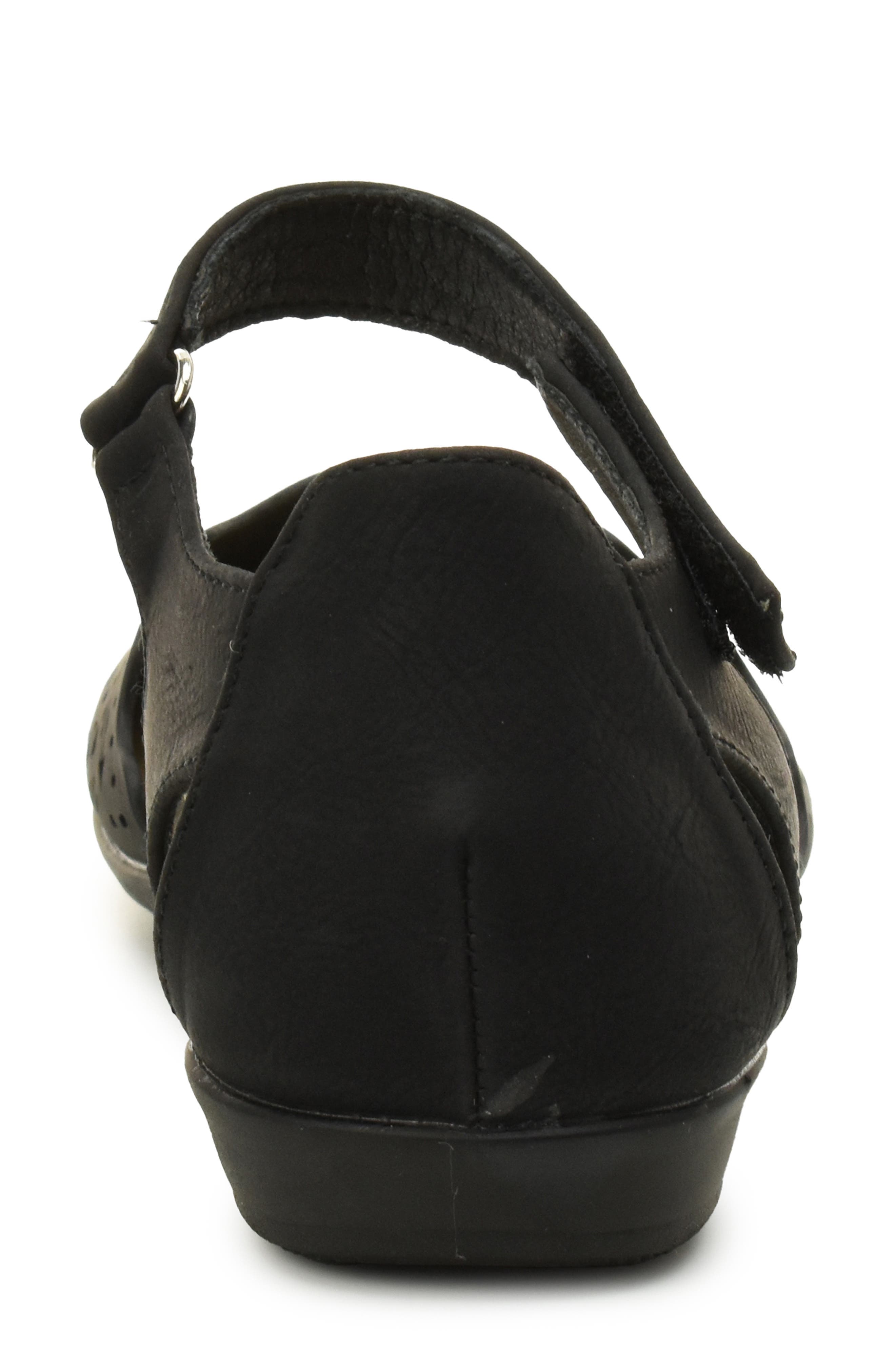 Taryn Rose Laser Cut Ankle Strap Sandal, Alternate, color, Black