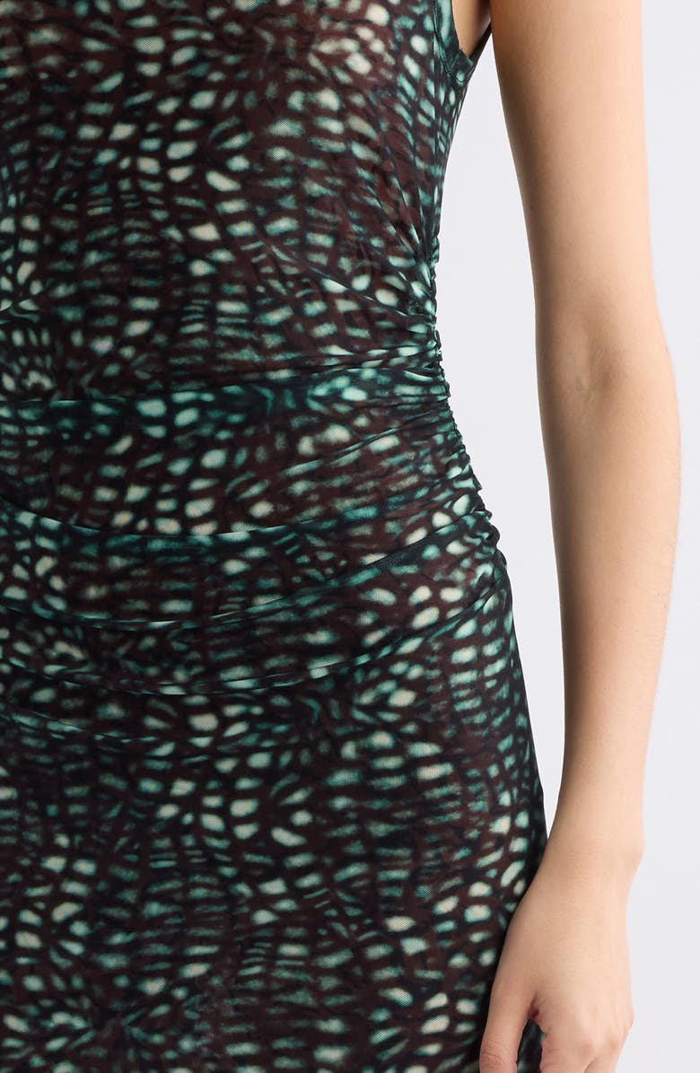 Dries Van Noten Hoges Mixed Print Layered Mesh Dress, Alternate, color, 