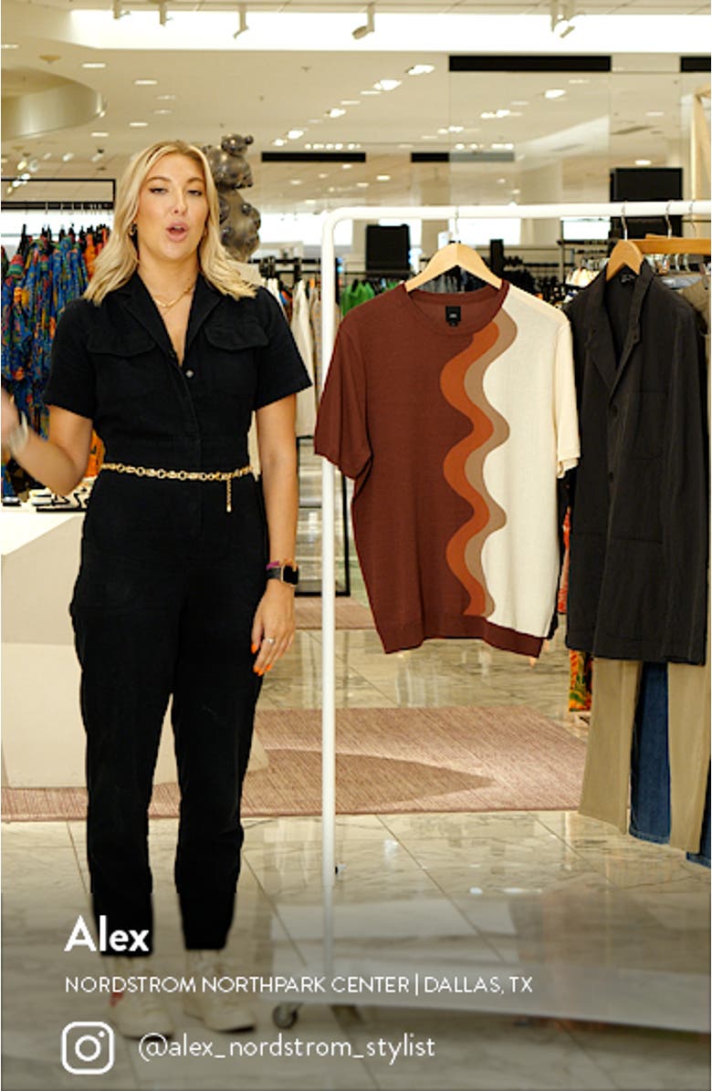 Swirl Stripe Short Sleeve Sweater, sales video thumbnail