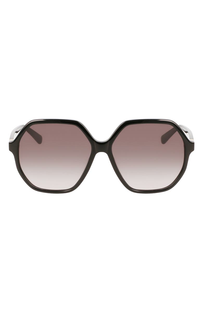 Longchamp 58mm Le Pliage Modified Rectangle Sunglasses, Main, color,