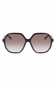 Longchamp 58mm Le Pliage Modified Rectangle Sunglasses