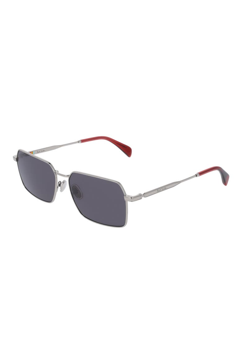 58mm Modified Rectangular Sunglasses, Alternate, color, SILVER/ GREY