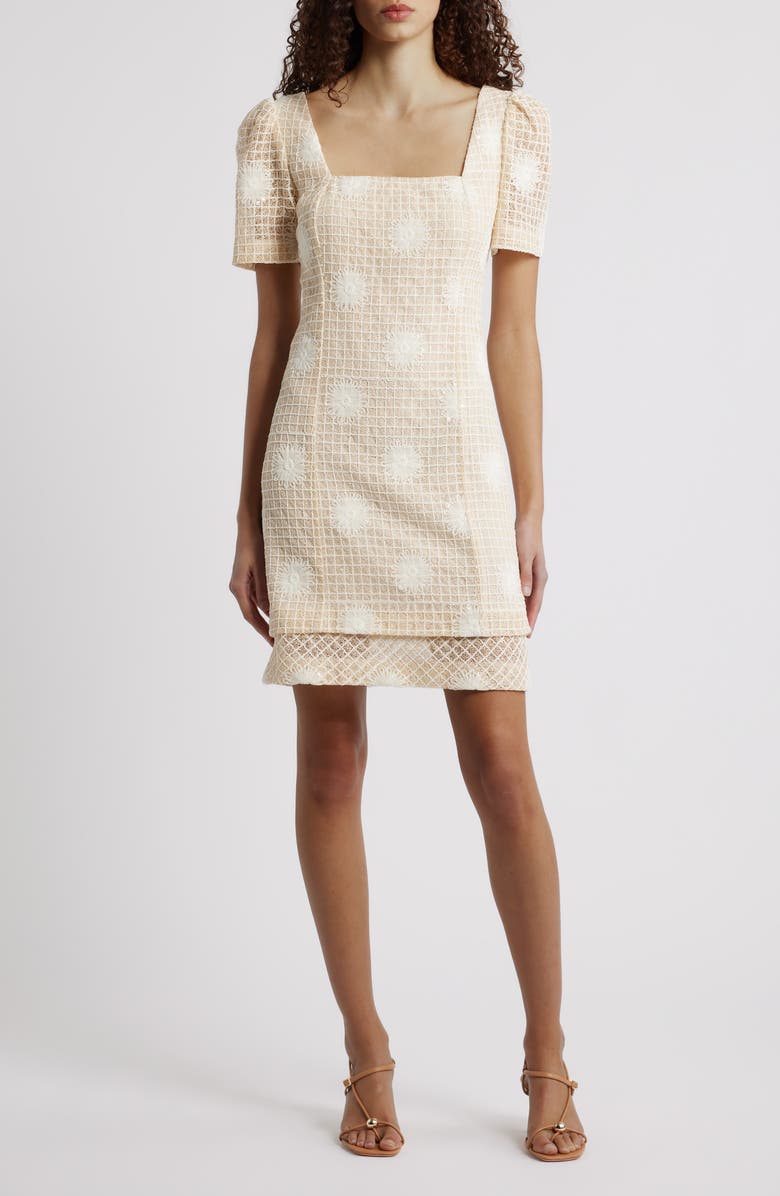 Vince Camuto Floral Short Sleeve Dress, Main, color,