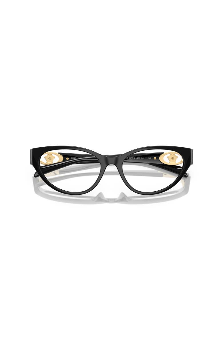 Versace 54mm Cat Eye optical glasses, Alternate, color, Black