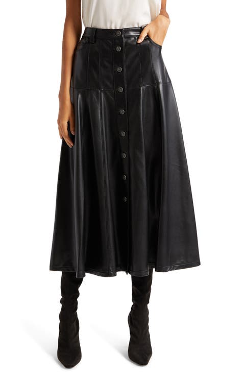Veena Faux Leather Skirt