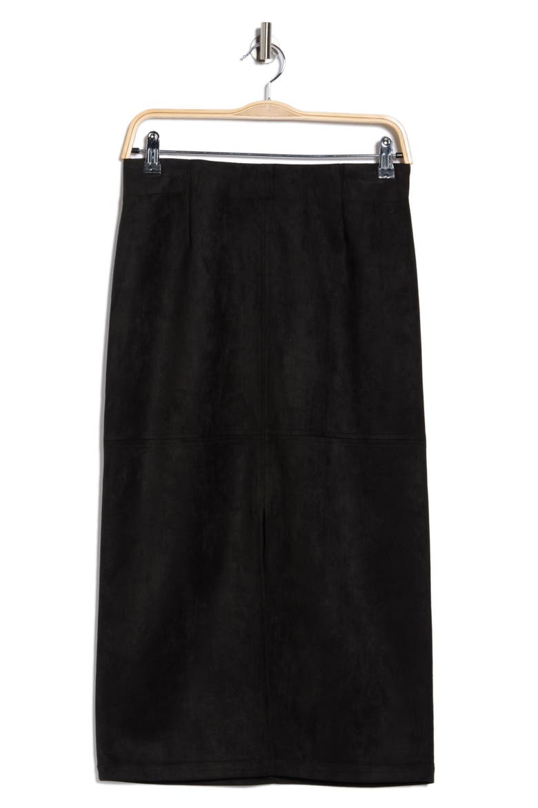 Faux Suede Pencil Skirt, Alternate, color, BLACK
