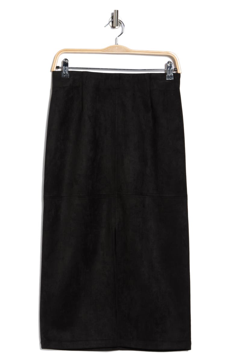 Gemma + Jane Faux Suede Pencil Skirt, Alternate, color, Black