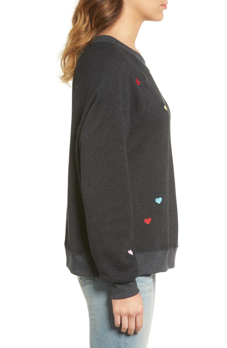Wildfox Sommers Sweater - Heart Embroidered Pullover, Alternate, color,