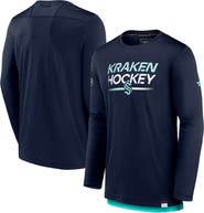 FANATICS Men's Fanatics Deep Sea Blue Seattle Kraken Authentic Pro Tech Long Sleeve T-Shirt
