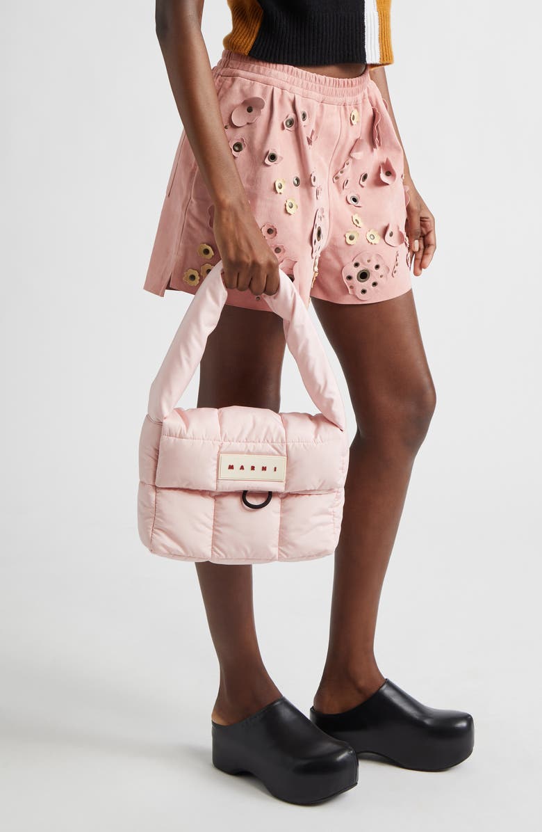 Marni Quilted Puffer Shoulder Bag, Alternate, color, 00C18 Cinder Rose