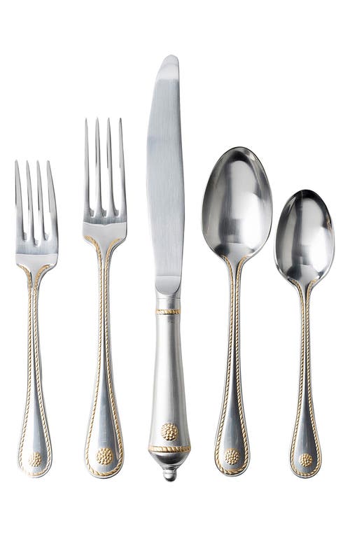 Juliska Berry And Thread 20 Piece Flatware Set, Bright Satin With Gold