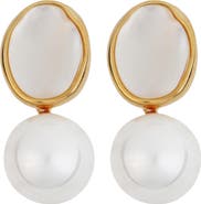 Panacea Faux Pearl & Freshwater Pearl Drop Earrings
