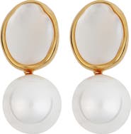 Panacea Faux Pearl & Freshwater Pearl Drop Earrings