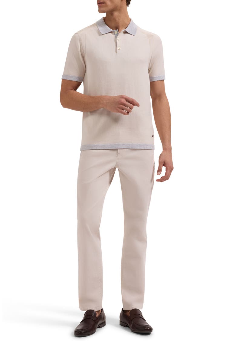 Cotton Blend Polo Sweater, Alternate, color, ALMOND