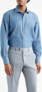 Zanella Bassano Chambray Button-Up Shirt