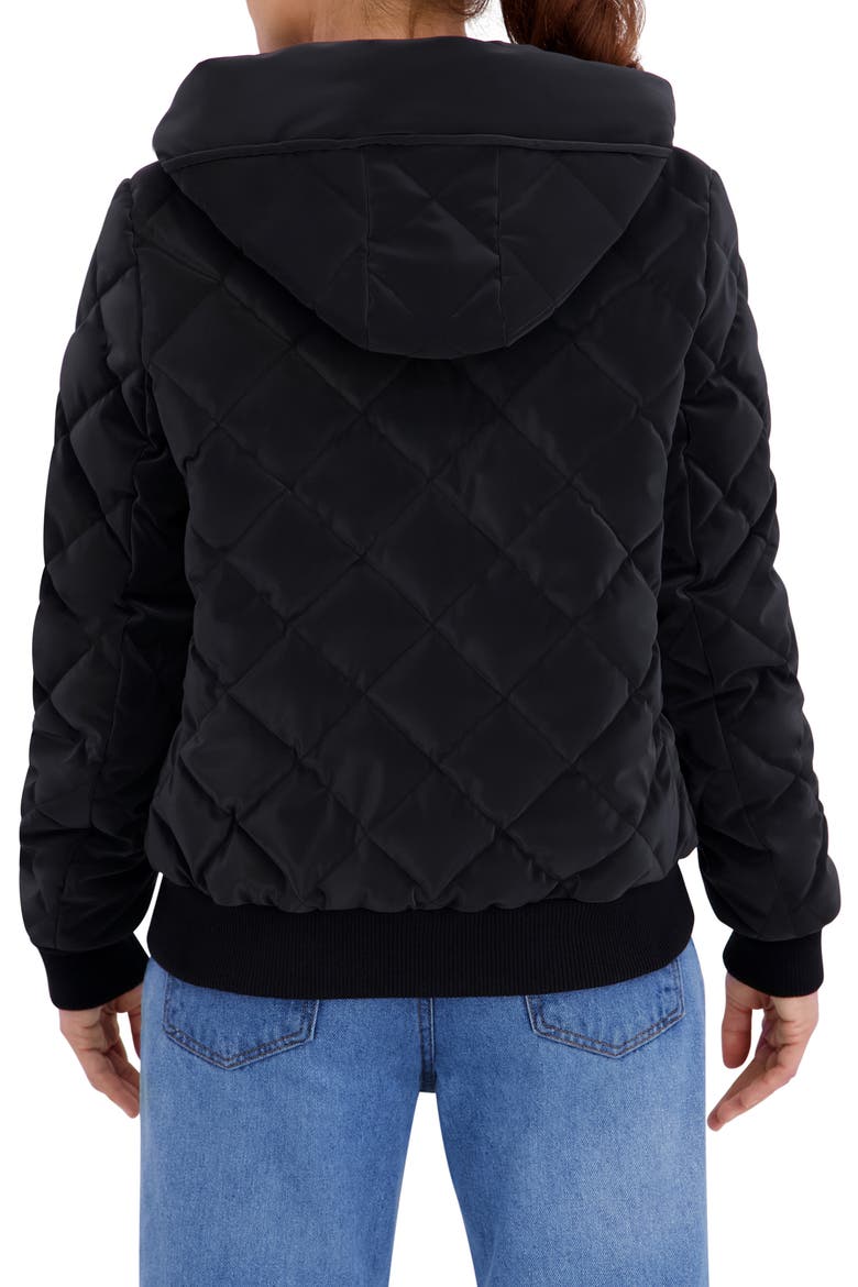 Carbon Stadium Hooded Puffer Jacket, Alternate, color, BLACK