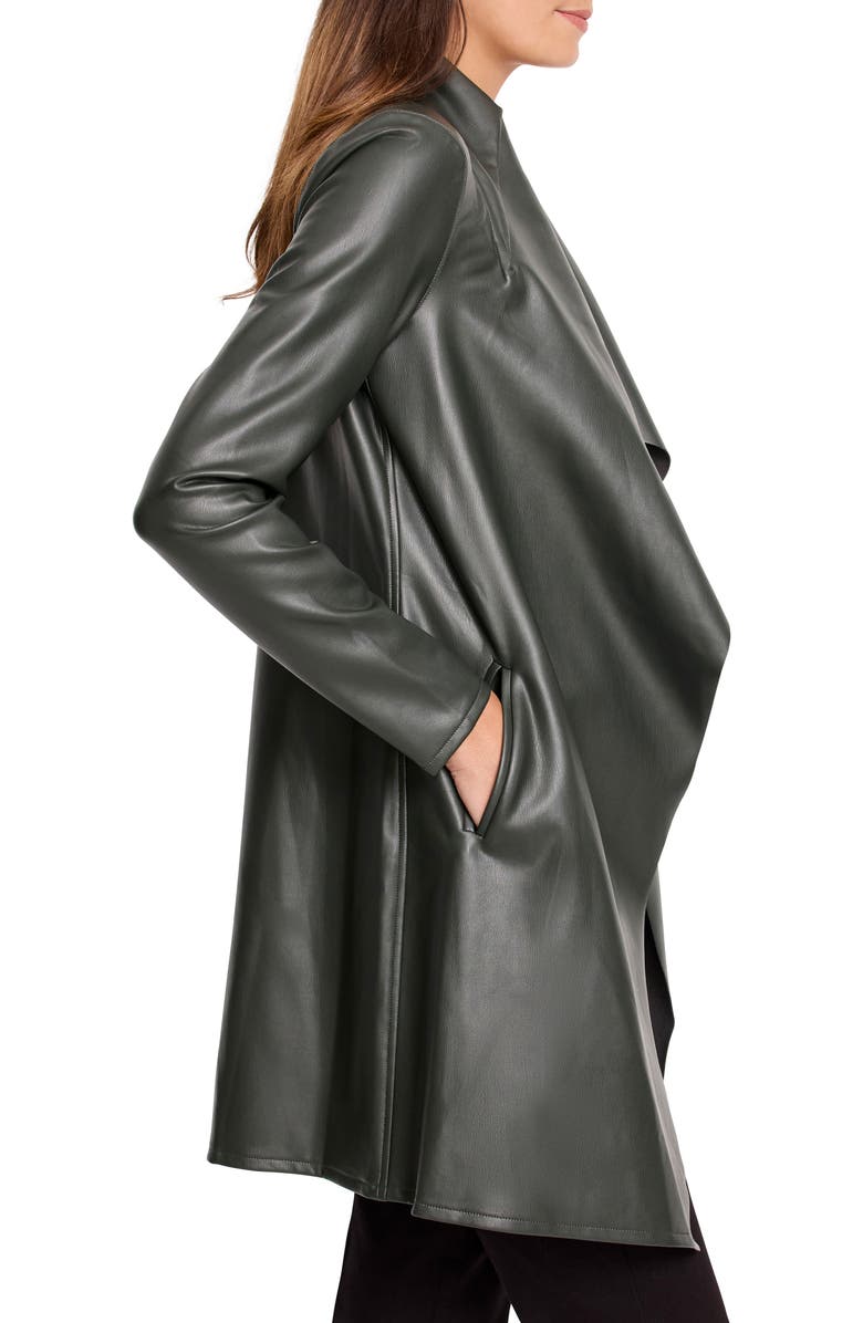 NIC+ZOE Draped Faux Leather Jacket, Alternate, color,