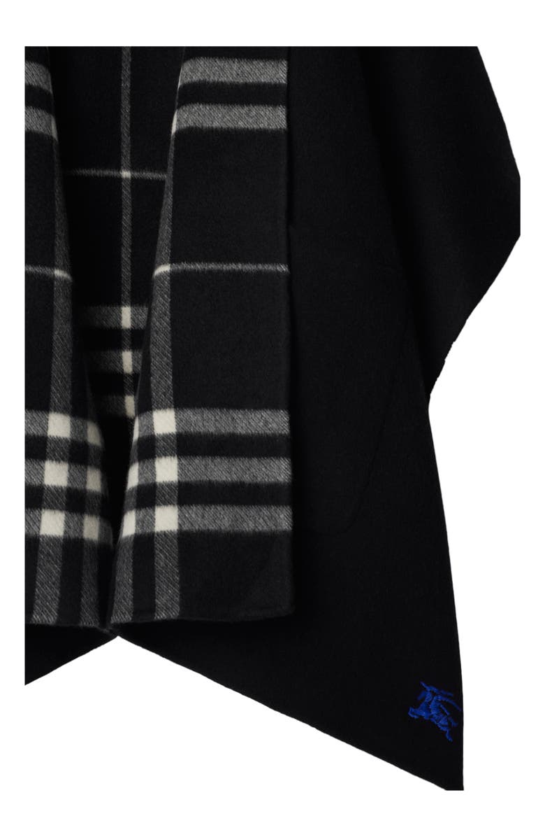 Burberry Reversible Check Cashmere Cape, Alternate, color, Black/Calico