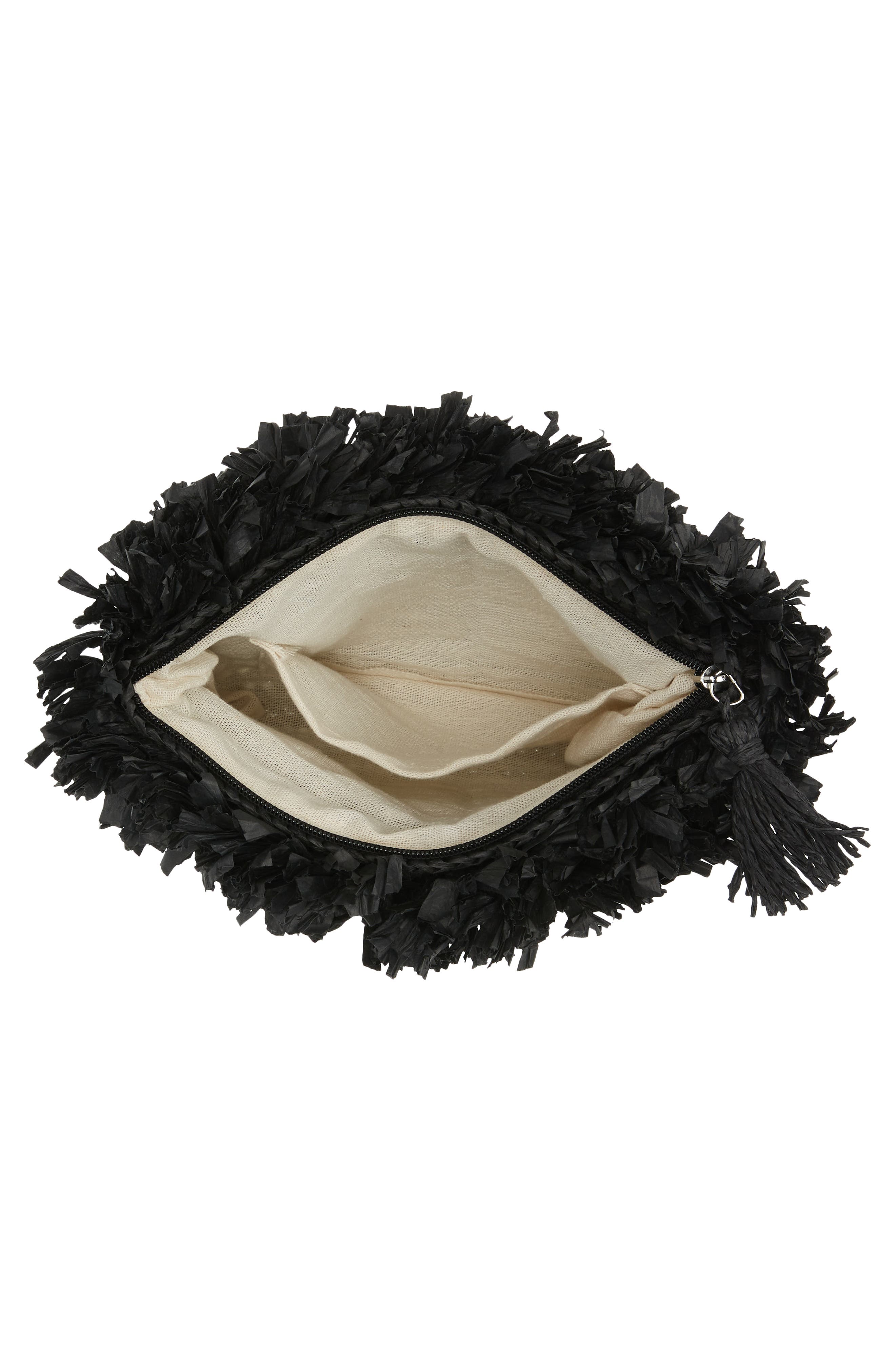 BTB Los Angeles Rose Crochet Straw Clutch, Alternate, color, 