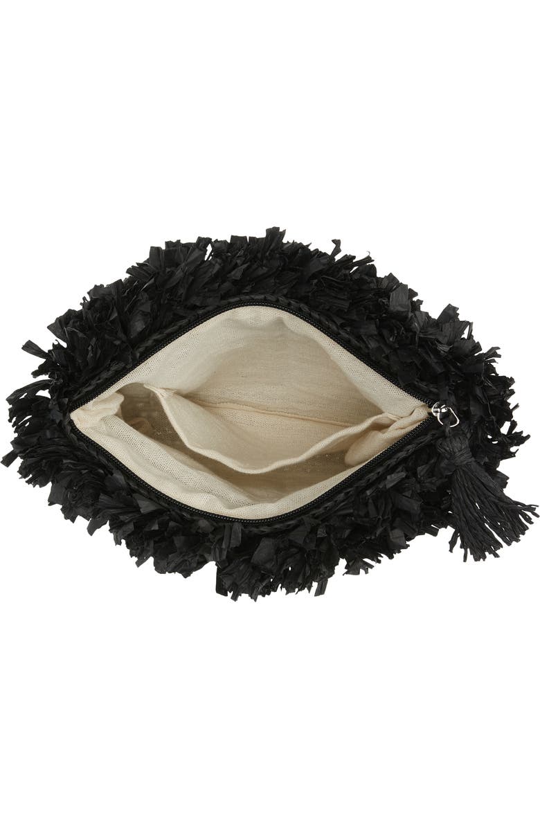 BTB Los Angeles Rose Crochet Straw Clutch, Alternate, color,