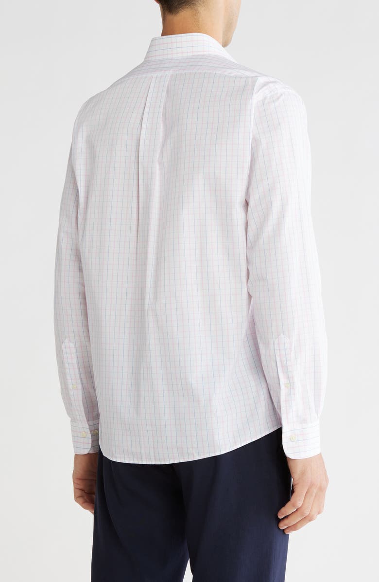 Brooks Brothers Regular Fit Plaid Cotton Dress Shirt, Alternate, color, Pink