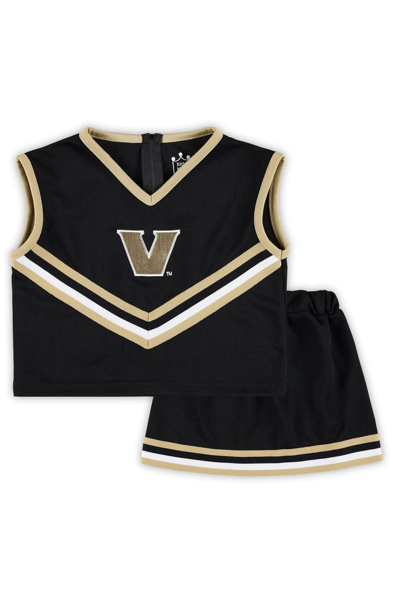 LITTLE KING Girls Youth Black Vanderbilt Commodores 2-Piece Cheer Set, Main, color, Black