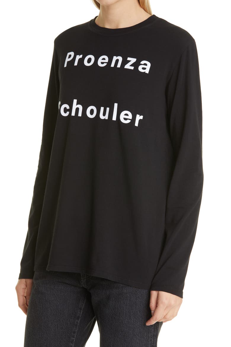 White Label Women's Long Sleeve Logo Graphic Tee, Alternate, color, BLACK