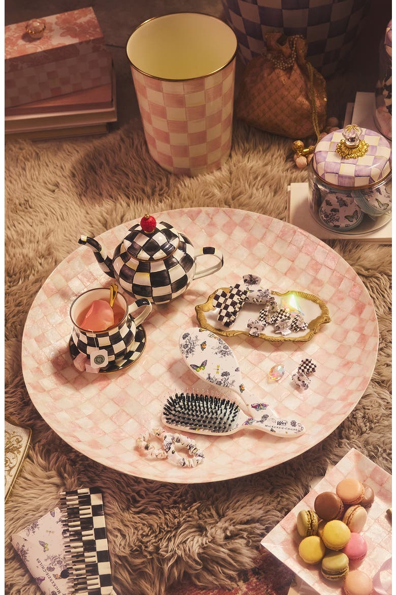 Rosy Check Capiz Decorative Bowl, Alternate, color, ROSY