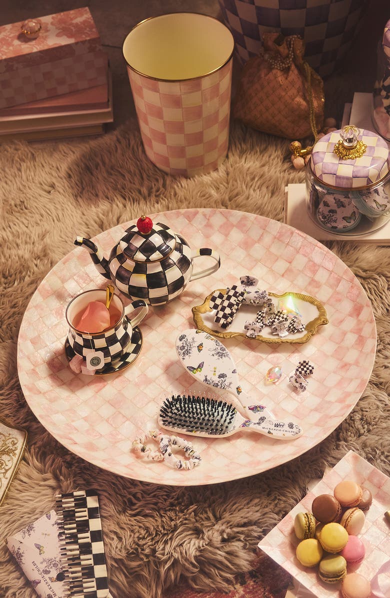 MACKENZIE CHILDS Rosy Check Capiz Decorative Bowl, Alternate, color, Rosy
