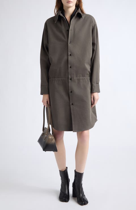Elastic Waist Cotton Minidress