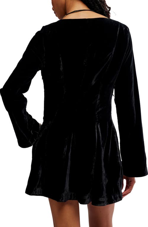 Free People Linney Velvet Minidress In Black