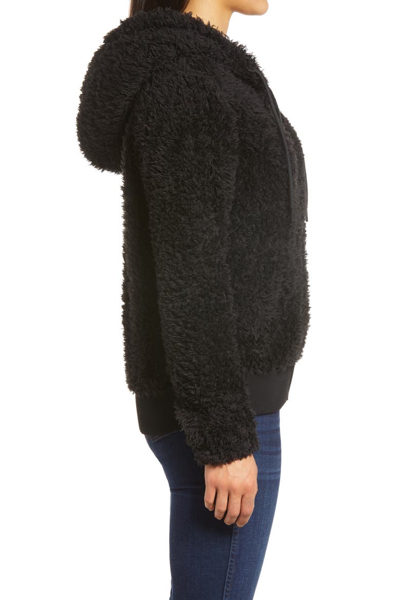 Ultrasoft Faux Fur Hoodie, Alternate, color, BLACK