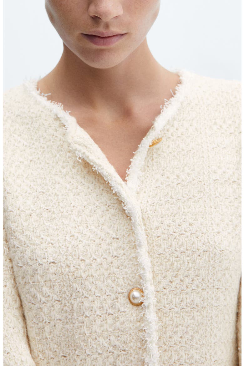 Bouclé Cardigan, Alternate, color, OFF WHITE