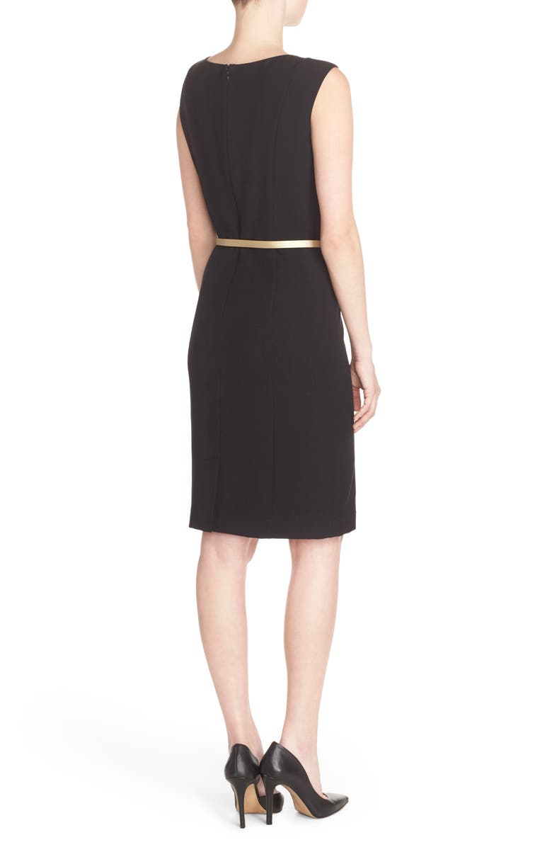 Ellen Tracy Belted Sheath Dress, Alternate, color, Black