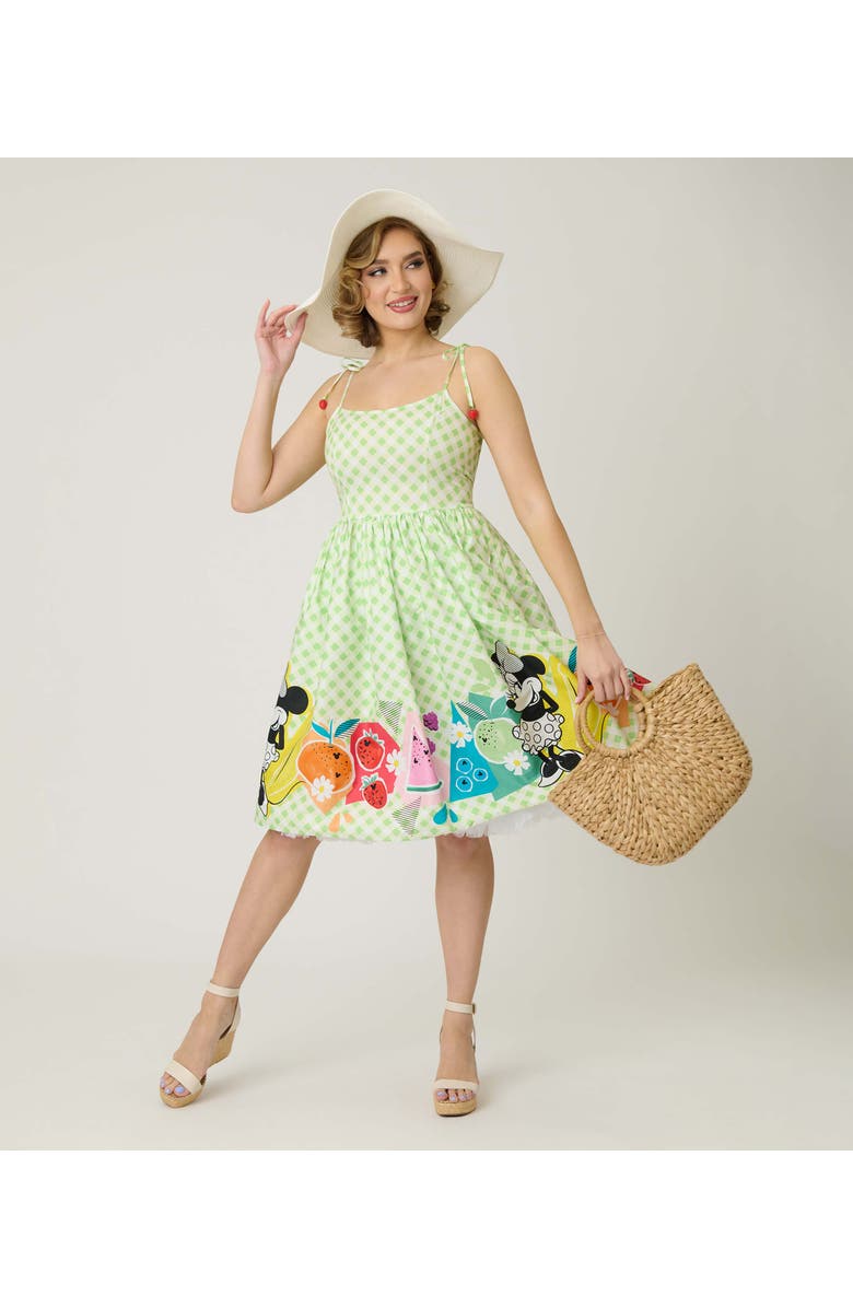 Unique Vintage 1950s Bobbie Swing Dress, Alternate, color, Green Gingham