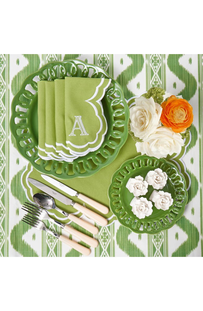 Mrs. Alice Ikat Tablecloth, Alternate, color, Green