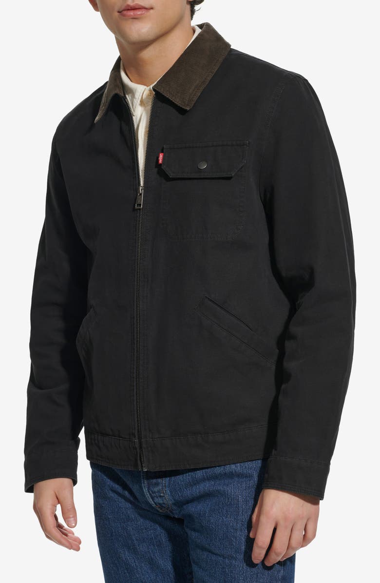 Levi's<sup>®</sup> Lightweight Cotton Twill Utility Jacket, Alternate, color, Black