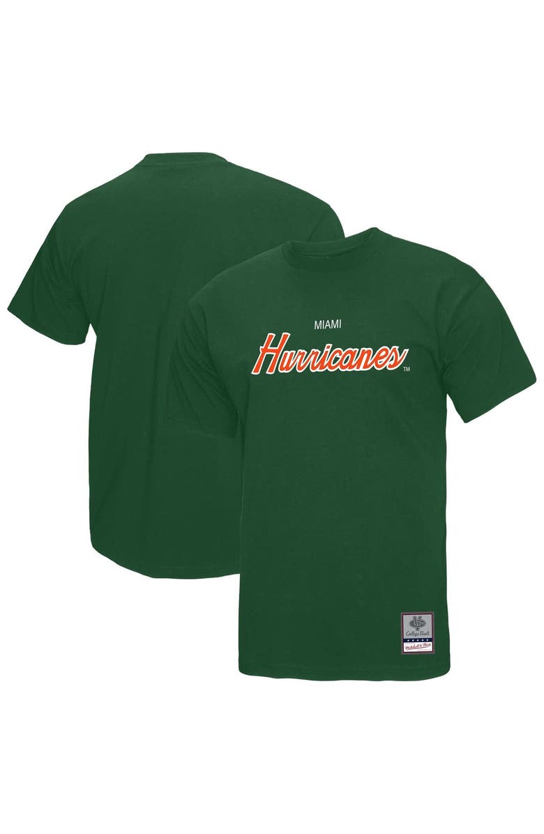 Mitchell & Ness Men's Mitchell & Ness Green Miami Hurricanes Elite Script T-Shirt, Alternate, color, Green