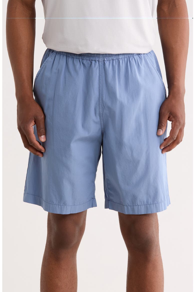 Relaxed Fit Washed Effect Organic Cotton Shorts, Main, color, STONEWASH