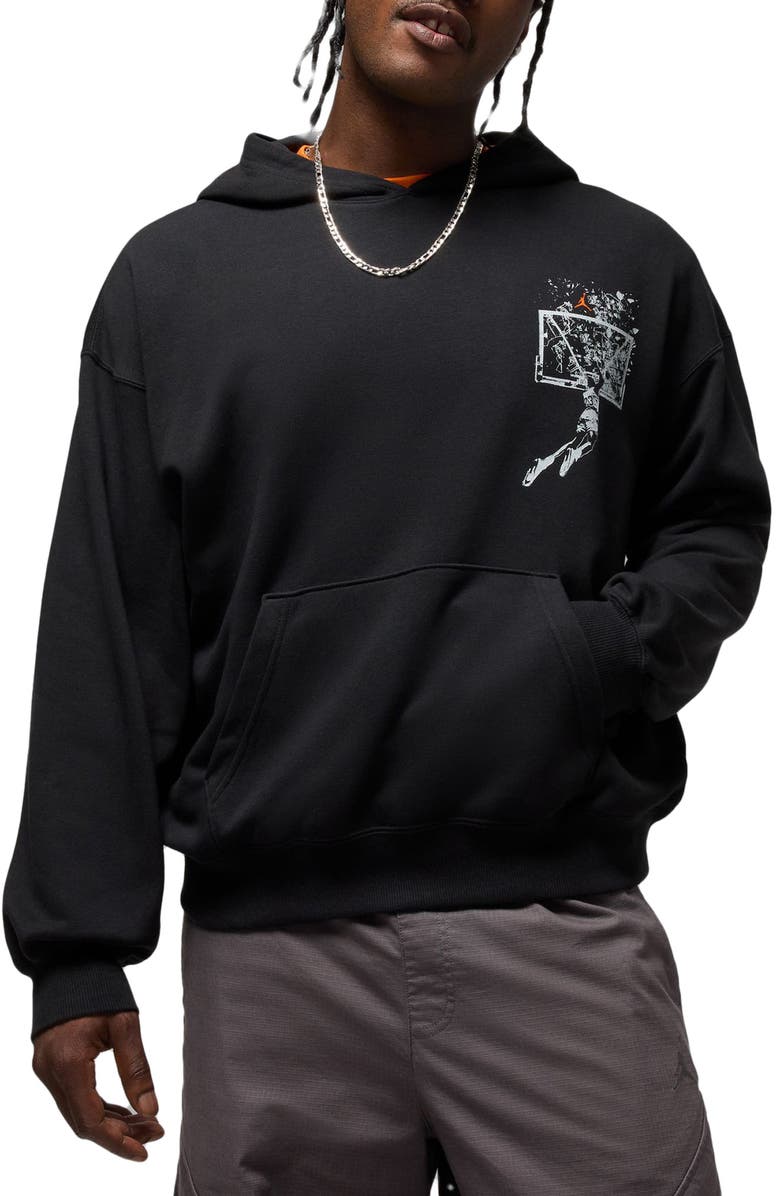Jordan Brooklyn Oversize Hoodie, Main, color, Black/ Starfish