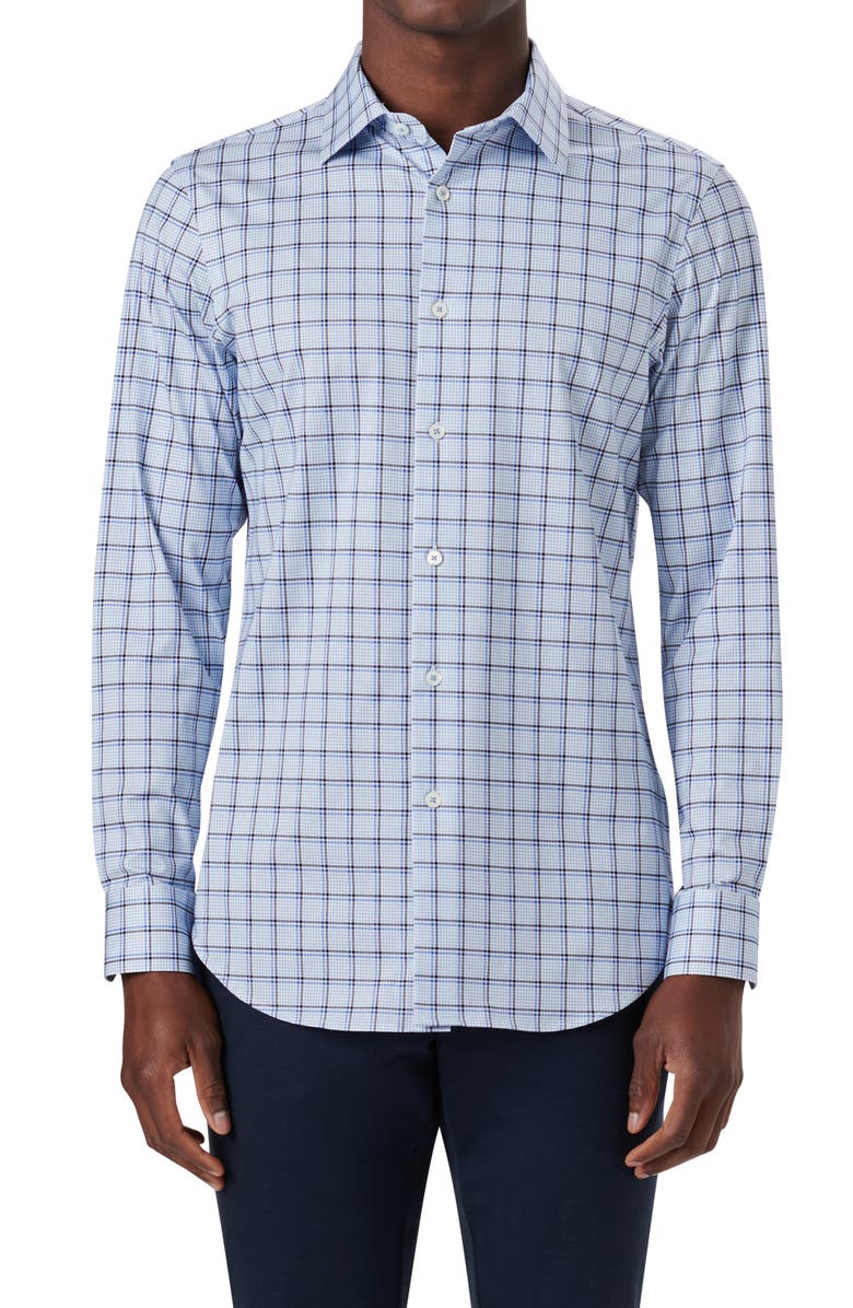 Bugatchi OoohCotton<sup>®</sup> Check Button-Up Shirt, Main, color, 