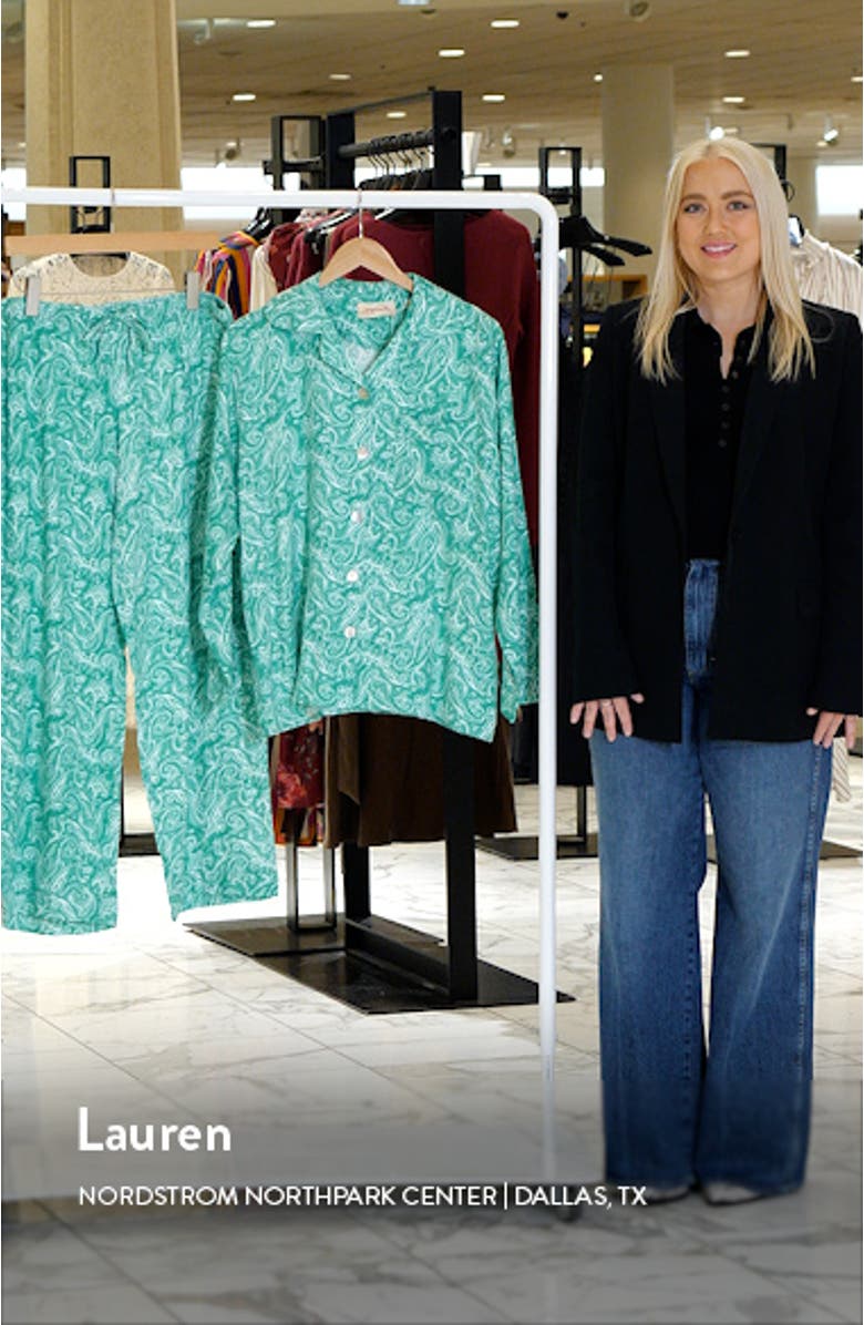 Sophia Paisley Print Brushed Jersey Pajamas, sales video thumbnail